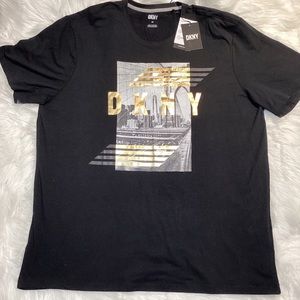 DKNY Men’s Black Tshirt with BROOKLYN BRIDGE PICTURE print